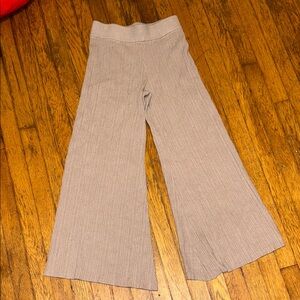 Tan Ribbed Flare capris